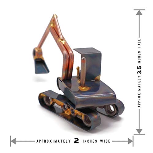 Excavator Collectible Handmade Metal Art Figurine, Desk Accessories, Trophy, Boss Gift, Home Office Décor, Construction Worker Gift - style: Excavator