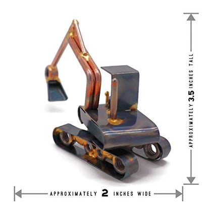 Excavator Collectible Handmade Metal Art Figurine, Desk Accessories, Trophy, Boss Gift, Home Office Décor, Construction Worker Gift - style: Excavator