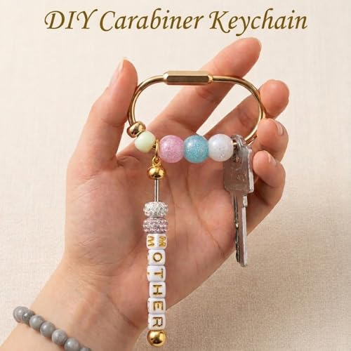 Yrelven Preppy Carabiner Charm Making Kit DIY Keychain Kit 360PCS