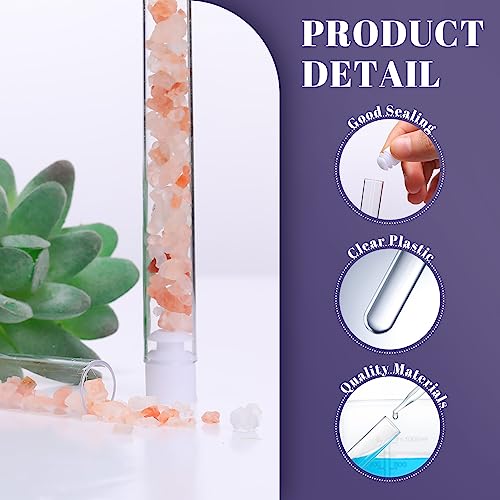 Xuhal 200 Pack Plastic Test Tubes 12 x 100mm 12 ml Lab Tubes Test for Scientific Themed Birthday Party Supplies (White Color) - color: White Color
