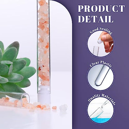 Xuhal 200 Pack Plastic Test Tubes 12 x 100mm 12 ml Lab Tubes Test for Scientific Themed Birthday Party Supplies (White Color) - color: White Color