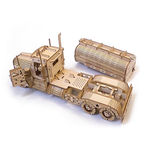 Fuel Tank Truck 3D Wooden Puzzle for Adults - color: Fuel Truck Car