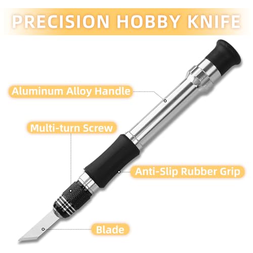 30pcs Craft Knife, Precision Cutter Hobby Knife Blades Set for Art Work, Scrapbooking, Stencil, Architecture Modeling, Wood Leather Working
