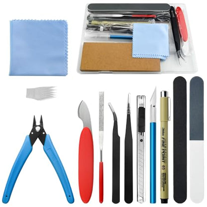 TOVOT 16PCS Model Tools Hobby Building Tools Craft Set Modeler Basic Building Kit for Gundam Model Assembling Building and Repairing