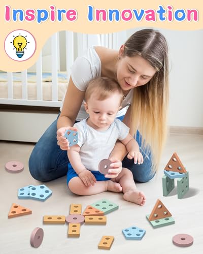 kecristv Montessori Toys for 1 2 Year Old Girl and Boy Birthday Gifts - style: Brown