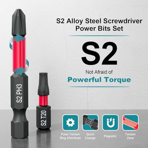 46Pcs Screwdriver Bits Set, S2 Steel Screwdriver Impact Bits Kit - style: 46Pcs Screwdriver Bits Set