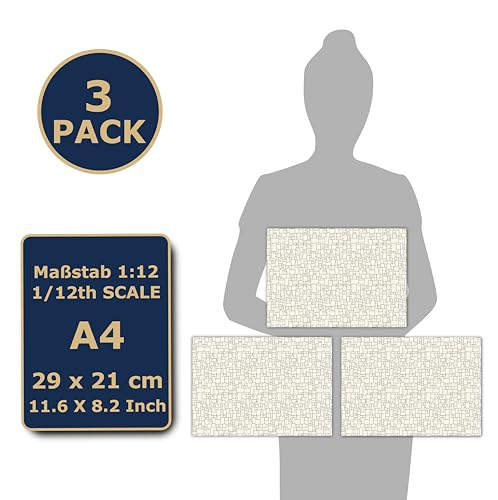 3 Sheets Self Adhesive Floor Tiles for Dollhouse 1:12 Scale (Broken Mosaic) - style: Broken Mosaic
