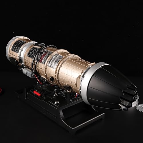 TECHING Metal Low-Bypass Turbofan Engine Model Kit that Works, 600+ Parts