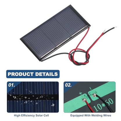 MECCANIXITY 10 Pcs 1.5V 0.24W 160mA Mini Solar Panels with 2 Cable - style: 1.5V 0.24W 160mA