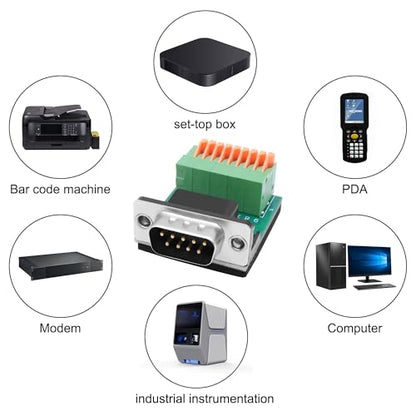 XMSJSIY DB9 Solderless Adapter RS232 D-SUB Serial to 9-pin Port (DB9 Male) - style: DB9 Male