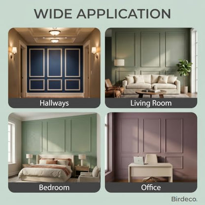 Birdeco Peel and Stick Wall Molding Kit, Self Adhesive Wainscoting Panels