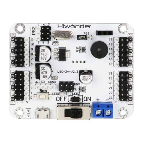 PWM Servo Motor Tester Board Module Controller with PS2 USB Controller Over-Current Protection USB Port for Robot DIY (24 Channel with Handle)