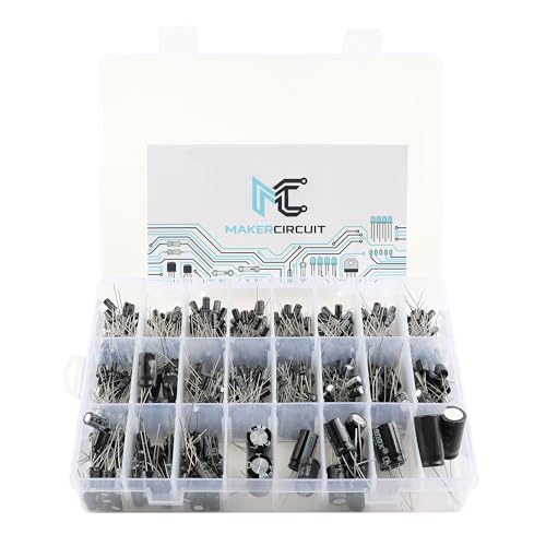 480pcs 24-Value Electrolytic Capacitor Kit 0.1uF-1000uF 10V 16V 25V 50V Capacitors Set Electronic Components for DIY Electronics Repair