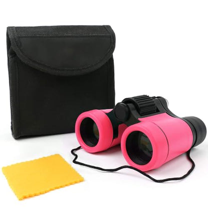 Scotamalone Kids Binoculars Shock Proof Toy Binoculars Set for Age 3-12 Years Old Boys Girls Bird Watching Educational Learning Hunting Hiking Birthday Presents - color: pink, size: one pc