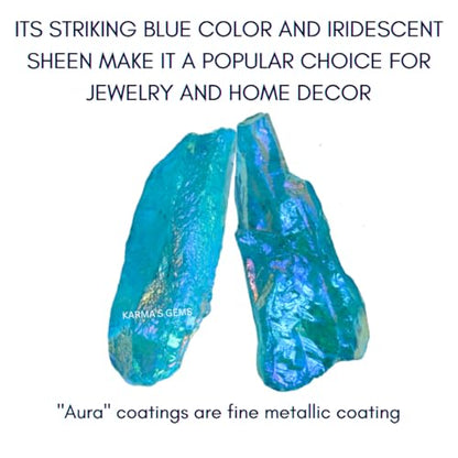 Crystals, Rocks, Jade, Crystals and Healing Stones, Witchcraft Supplies, Healing Crystals, Stones, Healing Stones, Rock Collection, Agate, Raw Stones (Aqua Aura Quartz, 2 Pcs) - color: Aqua Aura Quartz
