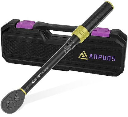 ANPUDS 3/8" Click Torque Wrench, 5-45 Ft-Lb/6.8-61 Nm, Lightweight Aluminum - size: 5-45 ft-lb / 6.8-61 Nm