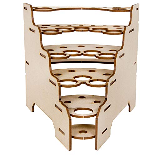 The Broken Token Modular Paint Rack w/ 26mm Holes - 45° Wedge - Multiple Organizer for Paint Bottles, Pots, and Brushes in Tiered Layout - Customize Your Pieces with Easy Organization & Access - style: 45° Wedge 26mm holes