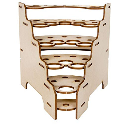 The Broken Token Modular Paint Rack w/ 26mm Holes - 45° Wedge - Multiple Organizer for Paint Bottles, Pots, and Brushes in Tiered Layout - Customize Your Pieces with Easy Organization & Access - style: 45° Wedge 26mm holes