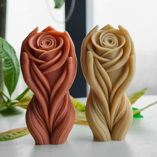 Flower Body Candle Resin Mold - Resin Casting Silicone Molds for Home Decor & Candle Making Wave Spiral Mold - color: jh-flower-5222