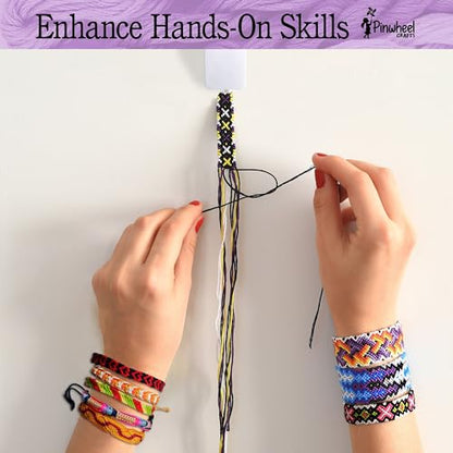 Pinwheel Crafts Friendship Bracelet Kit for Girls 8-12 with 100 Floss - style: Friendship Bracelet Kit-100 Floss