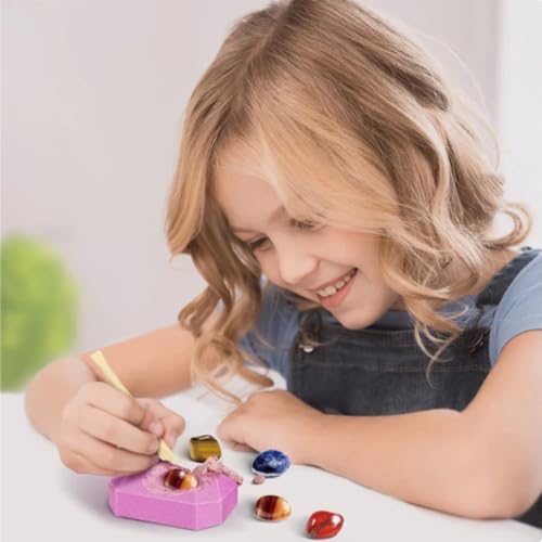 Liberty Imports 12-Pack Gem Digging Kit for Kids - Exciting Gemstone Mining Adventure - Educational STEM Crystal and Mineral Excavation – Party Favor Science Toys - style: Gemstones
