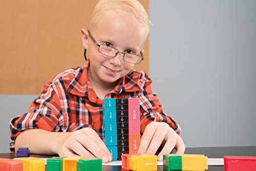 hand2mind Rainbow Fraction Tower Cubes, Montessori Math Materials, Fraction Manipulatives, Unit Fraction, Fraction Cubes, Math Manipulatives for Elementary School, Homeschool Supplies (15 Sets) - style: Linking Cubes