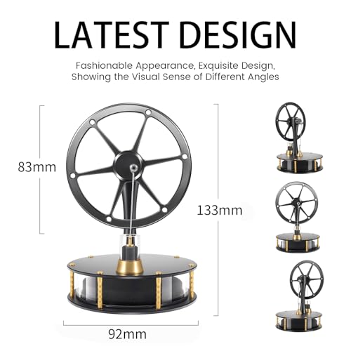 HZZ92 Low Temperature Stirling Engine DIY Heat Education Model Class Teaching Brass Aluminium Stirling Engine Low Friction Graphite Piston for Adults Desktop Toy Gift for Engineer-Black - color: Black