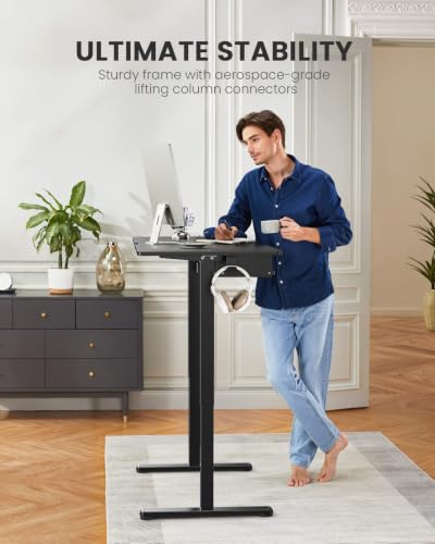 ErGear Large Electric Standing Desk with Keyboard Tray, 63x28 Inches Adjustable Height Sit Stand Up Desk, Home Office Desk Computer Workstation, Black - color: Black, size: 63" X 28"