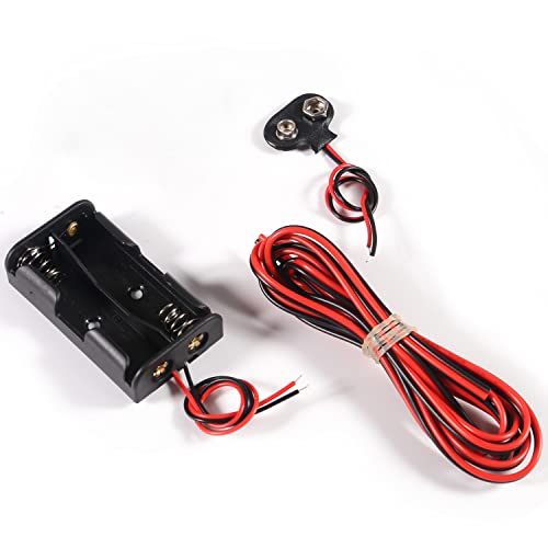 Electric DC TT Motors Kit Plastic Gears AA Battery Holder Case with Mini RC Motor 1.5-3V 15000RPM Electronic Wire Shaft Propeller 9V Battery Clip and Rocker Switch for DIY Science Projects - color: C kit