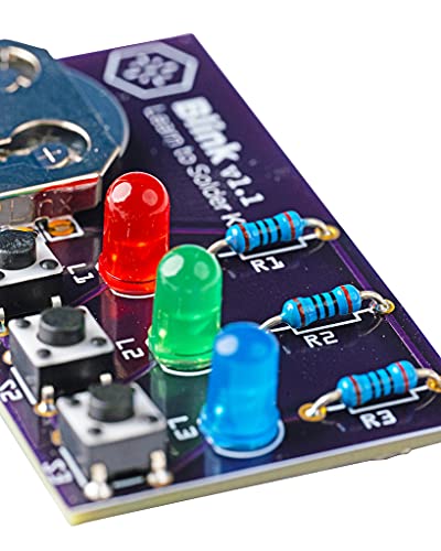 Blink LED Soldering Kit | DIY Electronics Projects for Beginners | Practice for STEM Classes & Events | Science Project Electronic Light Circuit Boards with Battery - size: Individual Pack