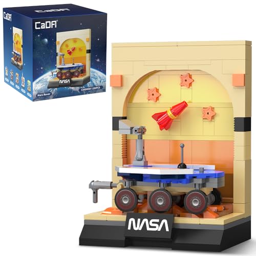 CaDA C56045W NASA Space Exploration Building Block Set, Including Mars Rover, Rocket and Space Station, 192-piece Aerospace-Themed Assembly Model, Suitable for Ages 14+ - color: C56045w
