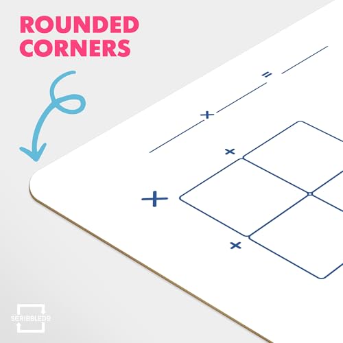 SCRIBBLEDO Dry Erase Ten Frame Area Model Board 9" x 12" Double Sided Whiteboard Math manipulatives for Kids - Area Model and 2 Ten Frames Math Practice for Addition Subtraction and Multiplication