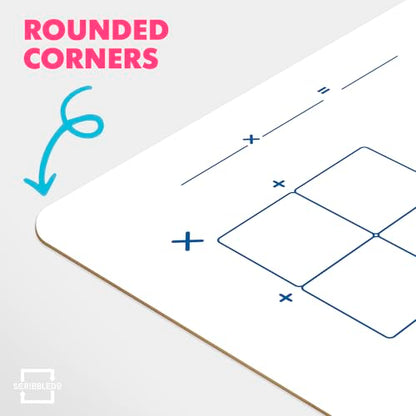 SCRIBBLEDO Dry Erase Ten Frame Area Model Board 9" x 12" Double Sided Whiteboard Math manipulatives for Kids - Area Model and 2 Ten Frames Math Practice for Addition Subtraction and Multiplication