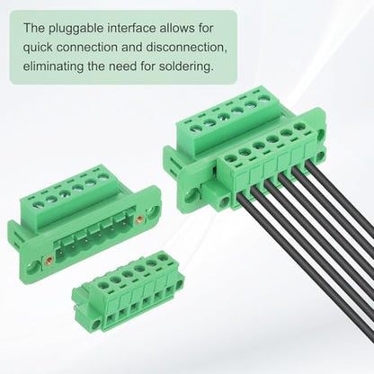MECCANIXITY 2Set 9-Pin 5.08mm Pitch Pluggable Screw Terminal Block Connectors, PA66 300V 10A Through-Wall PCB Terminal with Panel Solderless Wiring Connectors 26-10AWG for Electronic - style: 9-Pin