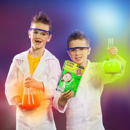 Einstein’s Glow in Dark Science Kit for Kids. STEM for Boys & Girls Aged 8 and Above. 18 Exciting Experiments Inside. Detailed Picture Guide Included. - color: Green and Yellow