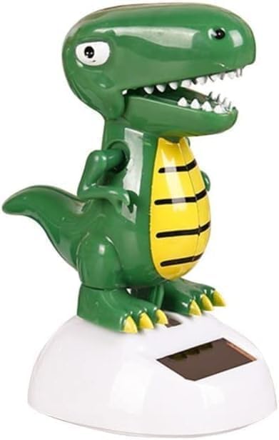 Green Cute Solar Powered Dancing Dinosaur,Decoration Gift,Swinging Dancer, No Battery Required,Desk and Dashboard Decor Home Decor Birthday Gifts Solar Power Kits