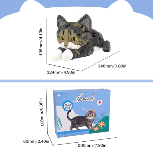 Larcele Chinese Li Hua Cat Micro Building Blocks Set for Kids 8+ KLJM-05 - style: Chinese Li Hua Cat