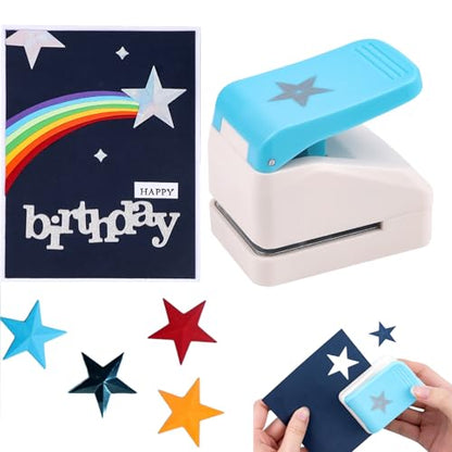 Star Punch | 1.4 inch Star Hole Punch | Portable Lever Action Craft Punches | Paper Puncher for Crafting Scrapbooking and Crafts Projects | Handmade Crafters' Tools for Paper & Cardstock - color: 1 Star