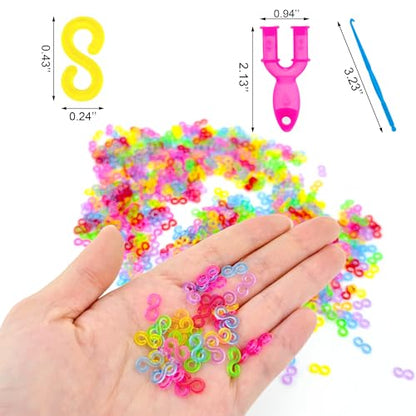 BlingKingdom 600 PCS Rubber Band S Clips, Colorful Loom Bracelet Tools