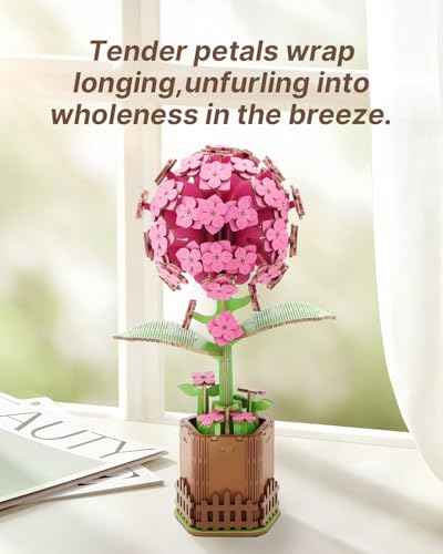 Kaayee 3D Flower Puzzles Hydrangea, Wooden Flowers Craft for Adults - color: Hydrangea Flower