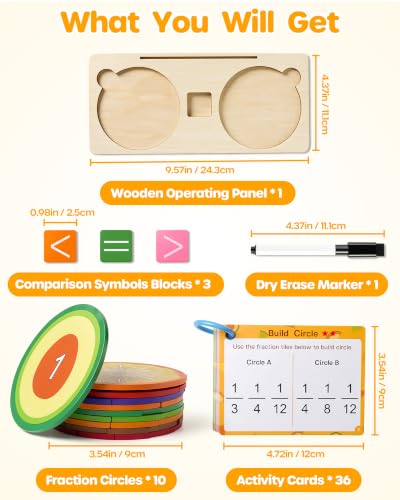 D-FantiX Wooden Fruit Fraction Manipulatives Set