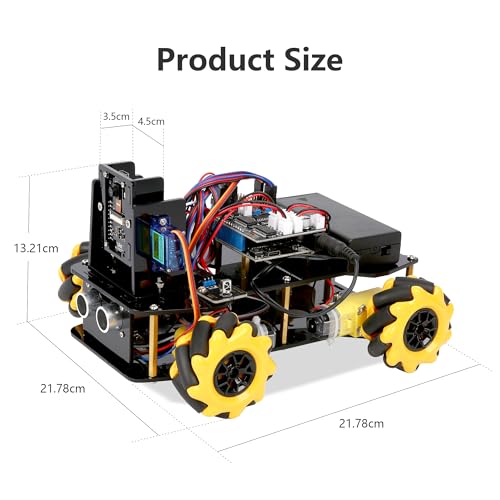 ACEBOTT Robot Kit with 3MP Camera, Robotics for Kids Ages 8–12 12-16 Compatible with Arduino & Scratch, App & Remote Control, STEM Toys Coding Robot Kit, Gift for Kids, Teens and Adults - color: Yellow-b