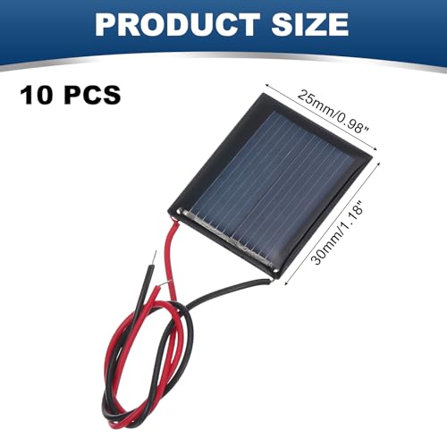 MECCANIXITY 10Pcs 1V 0.08W 80mA Mini Solar Panels with Cable | Small Polycrystalline Solar Cell Panel for DIY Electric Toy Materials Kits Charger - style: 1V 0.08W 80mA