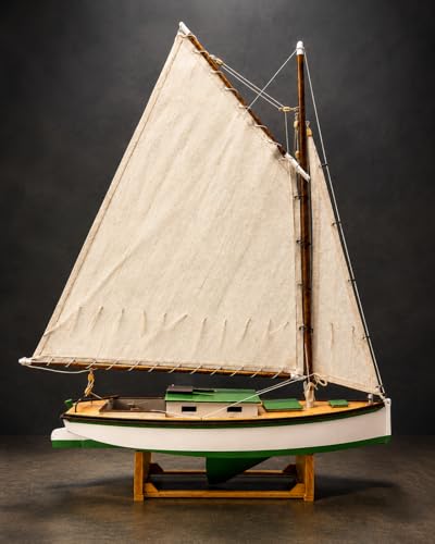 Midwest Chesapeake Bay Flattie Wooden Model Ship Kit for Adults - Beginner Woodcraft Boat Building Set - Easy Laser-Cut DIY Hobby Craft Gift, Made in USA, 1:32 Scale