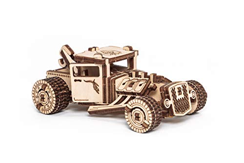 EWA Eco-Wood-Art Vehicles Set 5-in-1 Wooden 3D Puzzle, Mechanical 3D Puzzles for Adults, 364-Piece, with Wind-Up Rubber-Band Motors