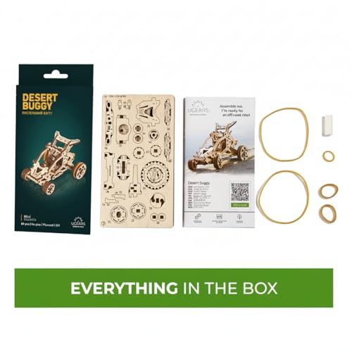 UGEARS Desert Buggy, 3D Wooden Puzzle, Small Motor Vehicle Mechanical Model Kit, Easy Self-Assembling - Gorgeous Gift for Boys and Girls