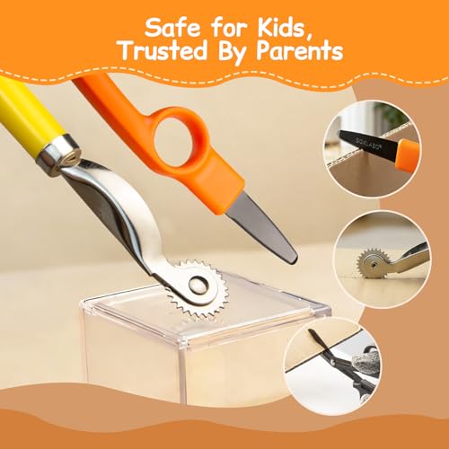 Kids Cardboard Cutter Safe Tool Set 150 Pcs with Storage Box