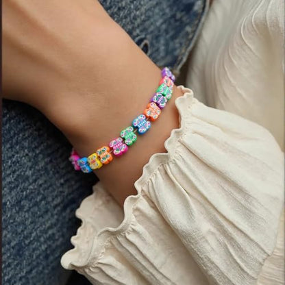 100pcs Colorful Butterfly Polymer Clay 10mm Spacer Beads for Women Jewelry Making DIY Bracelet Necklace Hair Clip (Butterfly) - color: Butterfly