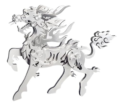 FILASLFT 3D Metal Puzzles for Adults,Mechanical Model Kit Flaming Kirin - color: A7-flaming Kirin-silvery