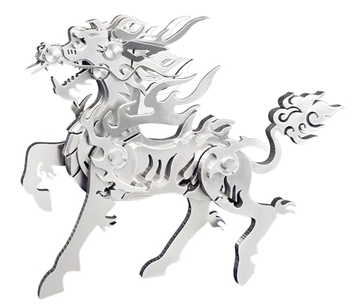 FILASLFT 3D Metal Puzzles for Adults,Mechanical Model Kit Flaming Kirin - color: A7-flaming Kirin-silvery